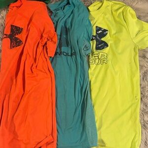 Under Armour Kids Short Sleeve Tees - Orange, Teal, Neon Yellow